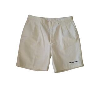Cruise Staff Poly Cotton Woven Men's White Shorts CC7454 Size W 38 L